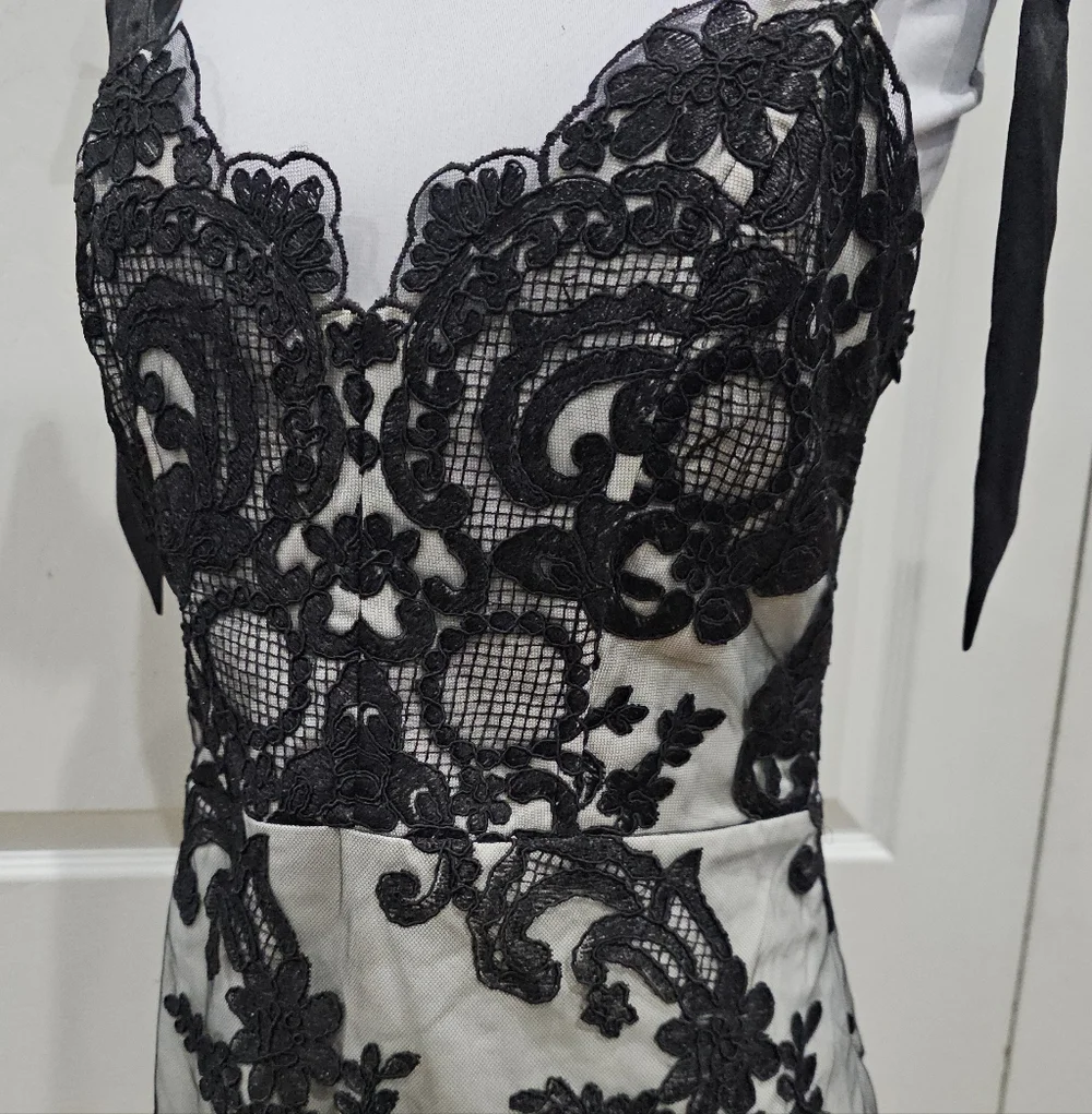 Dolls Kill Unholy Kindred Spirits Black White Lace Mini DressTiered Tulle Skirt - Picture 9 of 16